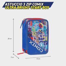 Carica l'immagine nel visualizzatore di Gallery, ASTUCCIO 3 ZIP ULTRA BRIGH HEARTS STAR BOY
