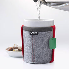 Carica l'immagine nel visualizzatore di Gallery, Ozio Tazza Scaldamani in Ceramica Gres Fodera in Lana per Colazione, Cappuccino, Latte, Thè, Tisana - Regalo Originale 400m
