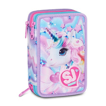 Carica l'immagine nel visualizzatore di Gallery, ASTUCCIO 3 ZIP SJ GANG GLOW LED UNICORN GIRL