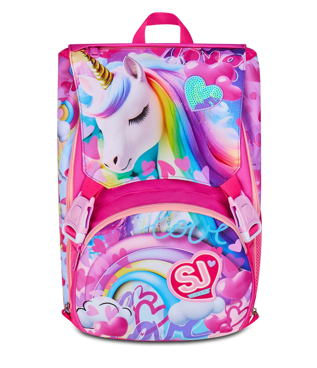 ZAINO scuola SJ GANG seven BIG backpack FLYUNICORN GIRL estensibile