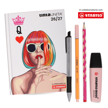 Carica l'immagine nel visualizzatore di Gallery, DIARIO TINTA UNITA/STABILO DONNA DI CUORI
