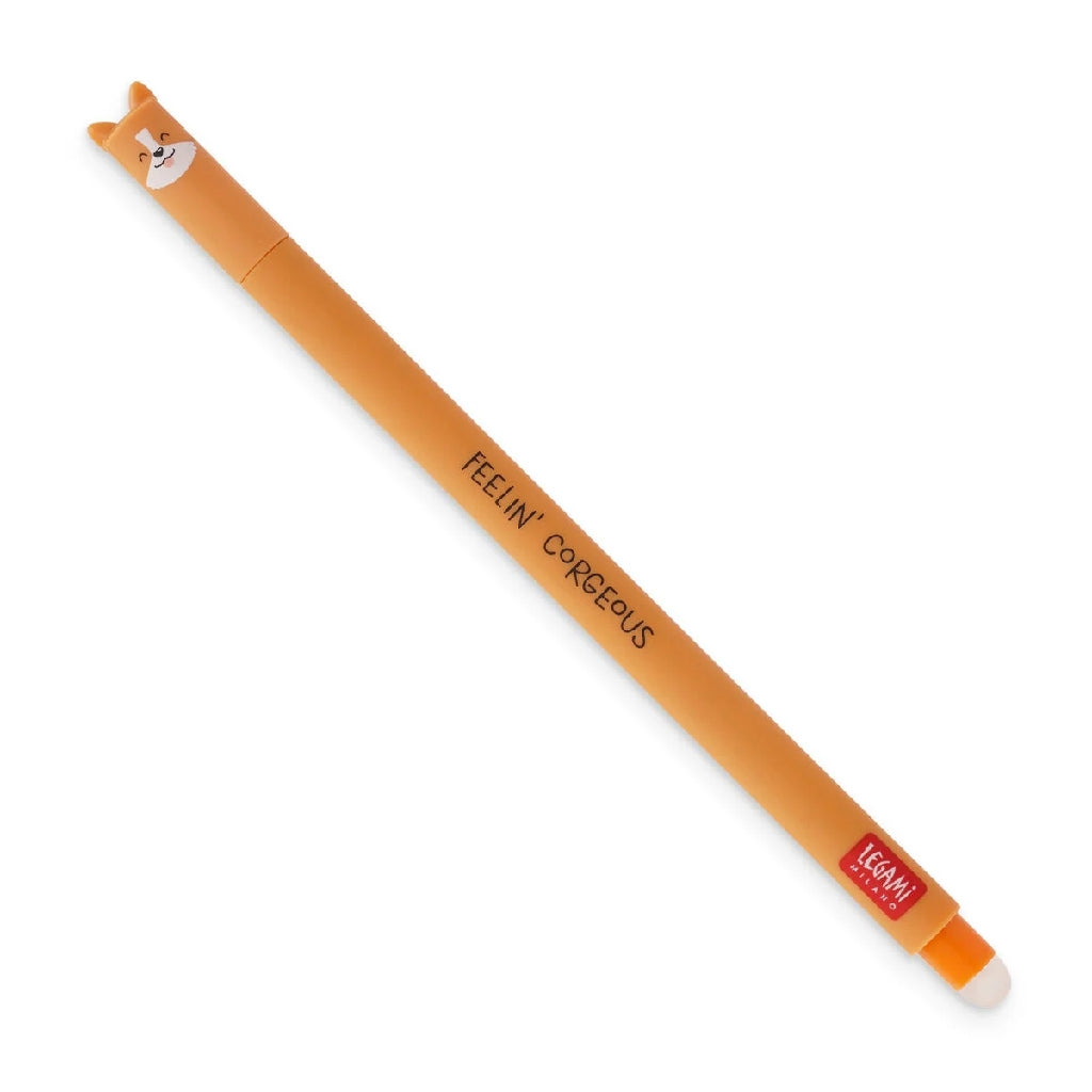 PENNA GEL CANCELLABILE LEGAMI CANE CORGI INCHIOSTRO NERO