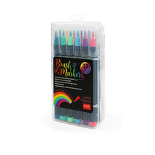 Carica l&#39;immagine nel visualizzatore di Gallery, Set di 12 Pennarelli con Punta Pennello - Brush Markers
