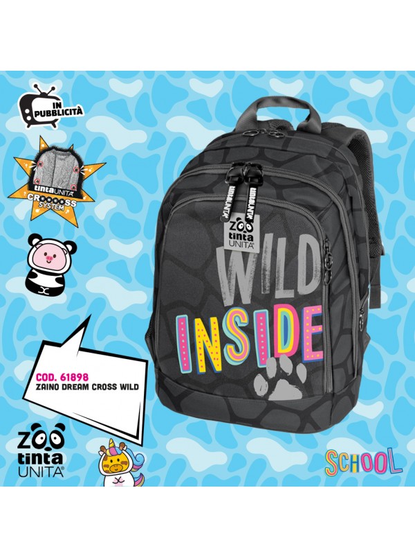 ZAINO DREAM CROSS TINTA UNITA ZOO WILD PU - 28LT - 39X23X44 - 61898