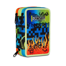 Carica l&#39;immagine nel visualizzatore di Gallery, Astuccio 3 Zip Scribbled Flame Seven - 2026
